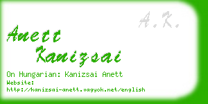 anett kanizsai business card